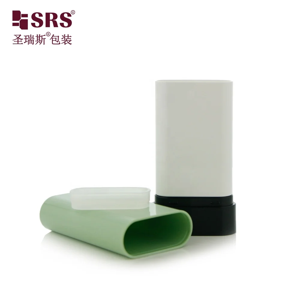 D052 20ml Empty Recyclable Oval Twist Up Solid Perfume PP Plastic Empty Deodorant Container for Sunscreen Stick