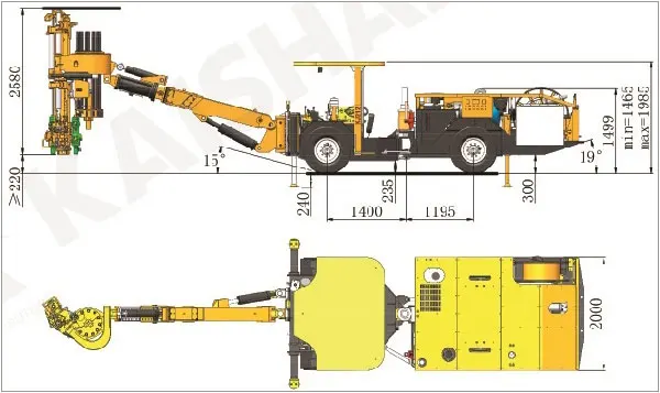 Kaishan KM211 KM311 hard rock full hydraulic underground tunnel Anchoring rock bolting anchor drilling rig machine