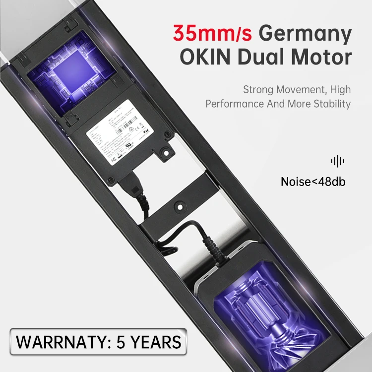 Высококачественный регулируемый по высоте компьютерный подъемный стол OKIN с двойным мотором, двухступенчатая электрическая настольная рама