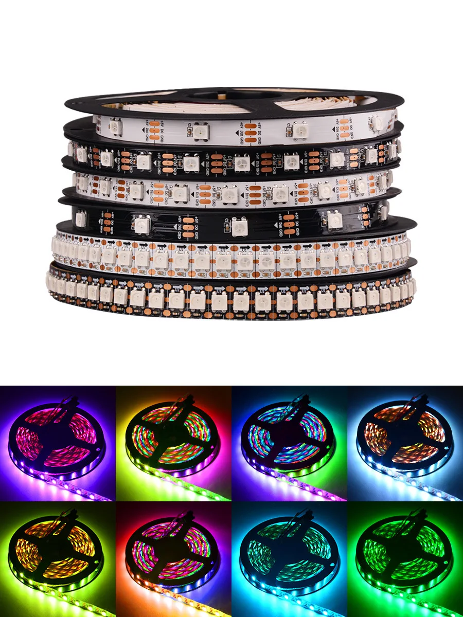 Factory stock WS2812B led strip 30 lamps / m DC5V built-in IC pixel programmable with remote control ws2812b