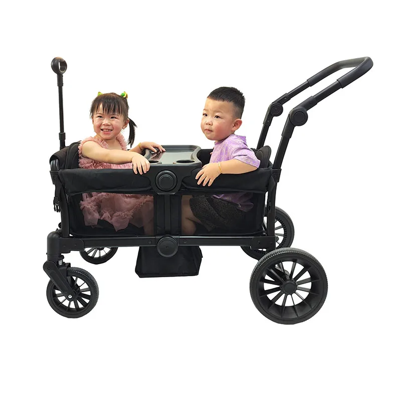 baby stroller wagon stroller for 2 kids or 4 kids collapsible folding outdoor utility wagon with removable canopy
