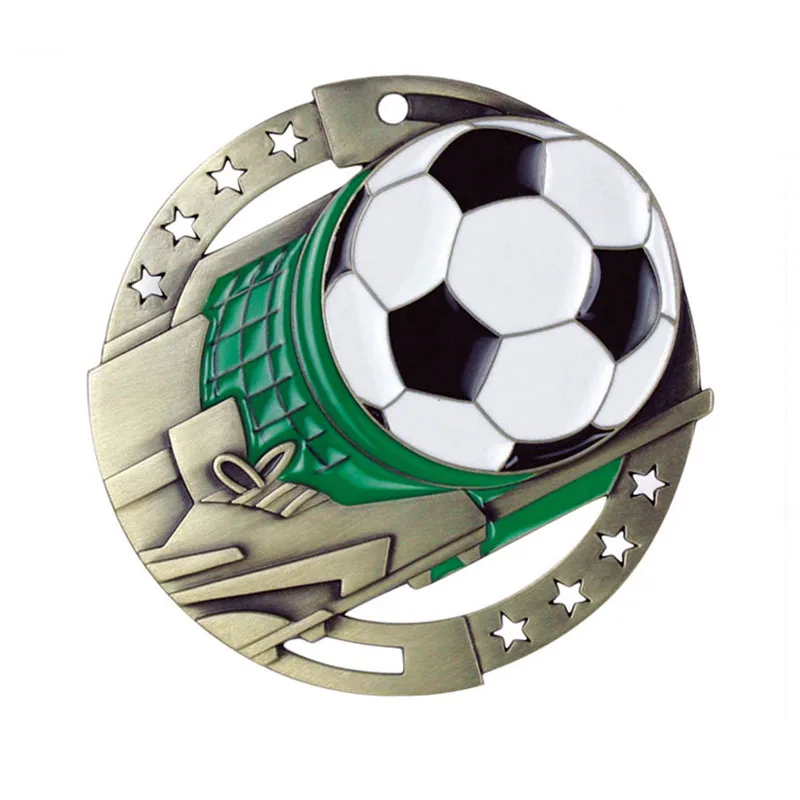 Wholesale custom blank metal zinc alloy baseball soccer football medals with ribbon