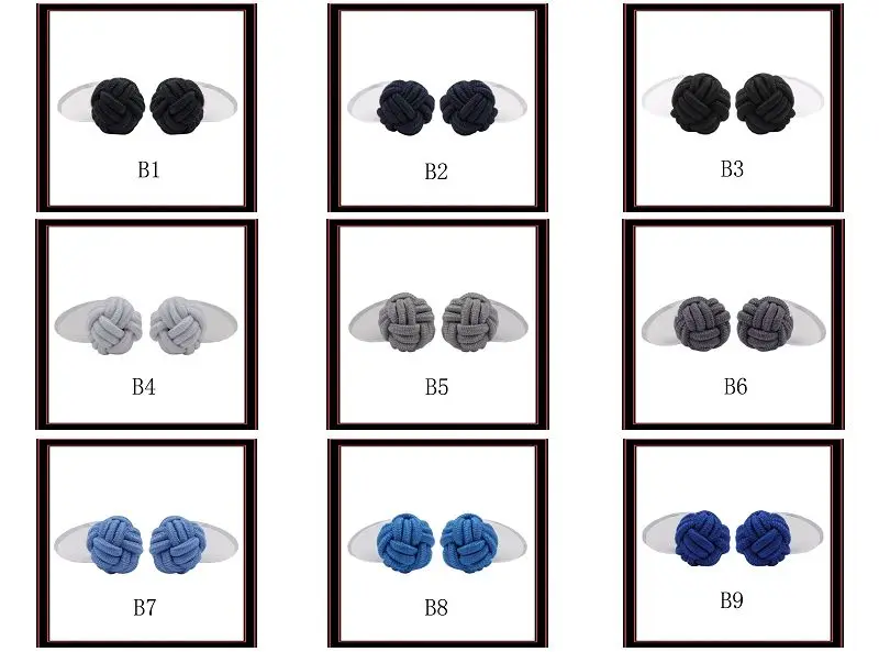 Classic Solid Color Silk Cufflinks for Men Elastic Single Knot with Plastic Button for Wedding Party Gifts