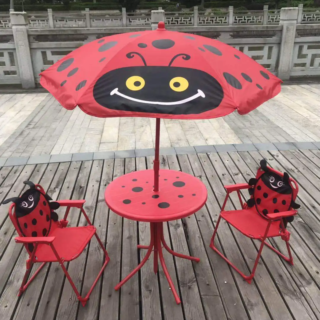 Hot selling kids folding chair umbrella and table used for garden and beach