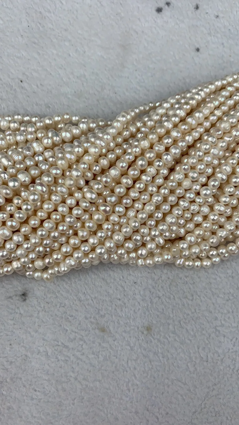 Wholesale 5-6mm Round Loose Natural Freshwater Pearl Beads for Necklace Bracelet Jewelry Making