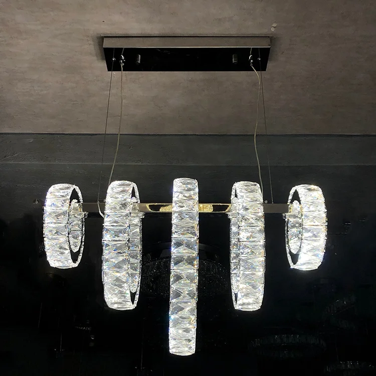 2022 New Modern Suspended Steel Indoor Lights Luxury Living Room Chandelier Pendant Ceiling Crystal Chandelier