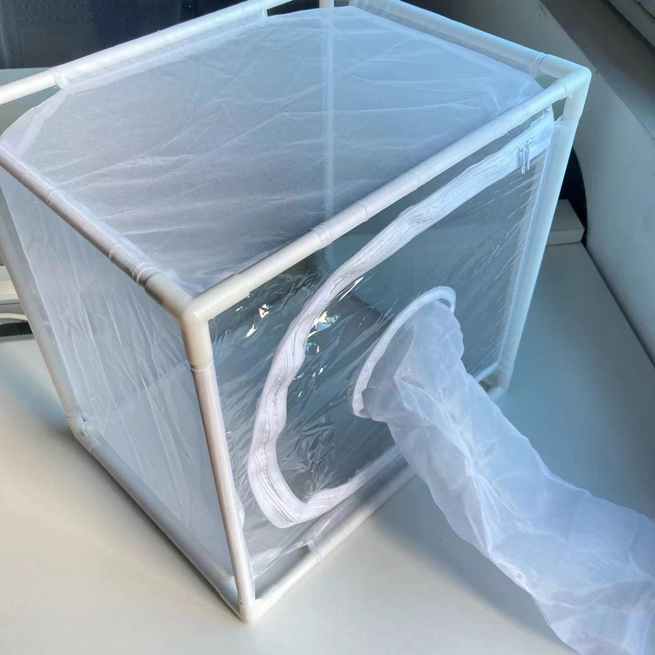 40x30x40 см ПВХ рептилий пластиковый поддон для стабильной PVC дверная рама насекомых клетка Складная Москитная со сваренными поддонами