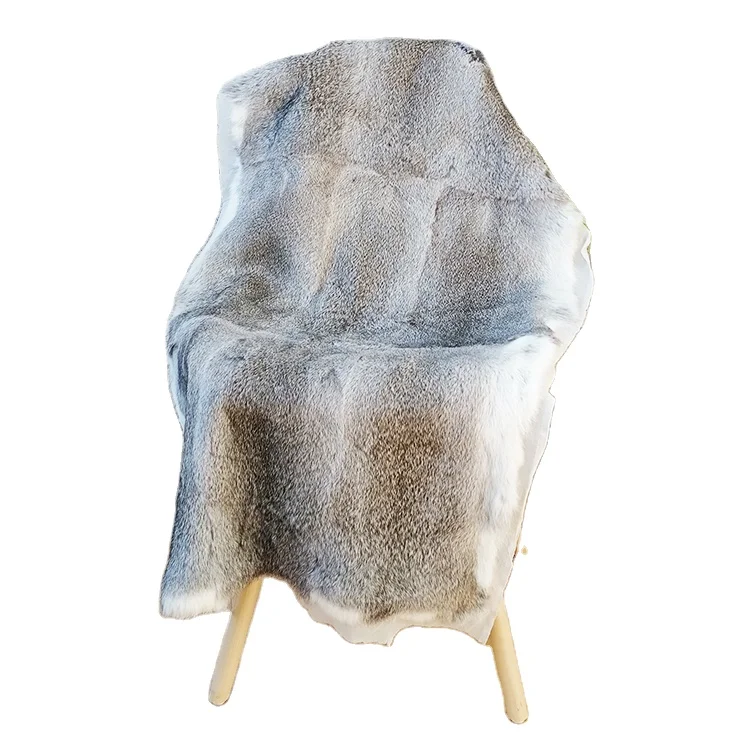 Soft Natural Color Rabbit Hair Fur Rug Blanket Cover