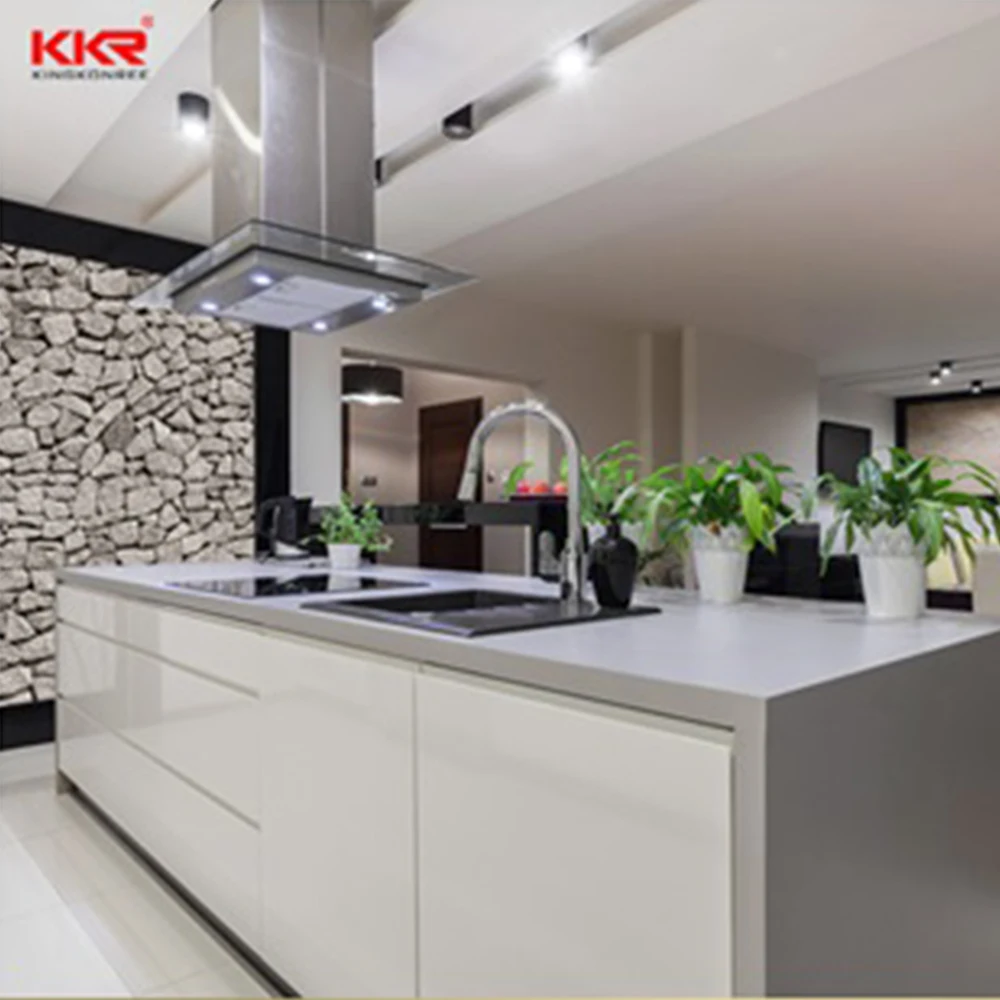 KKR предварительно отрезанный полированный белый искусственный мрамор твердая поверхность кухонные столешницы столешница