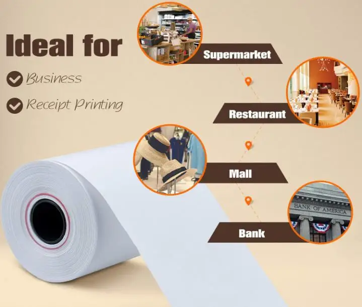 Bailida 2022 Best Price Thermal Rolls 80x80mm Rolling Cash Register Thermal Paper Free White POS Machine Shrink Wrapping 100% Wood Pulp