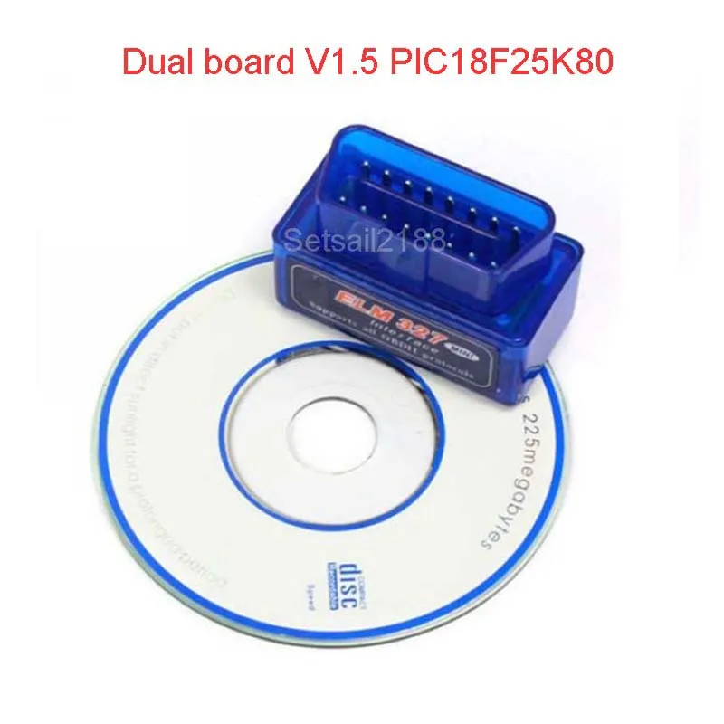 Dual Two board OBD2 Elm327 Elm 327 Wireless V1.5 PIC18F25K80 OBD2 OBDII Car Auto Diagnostic Tool Scanner