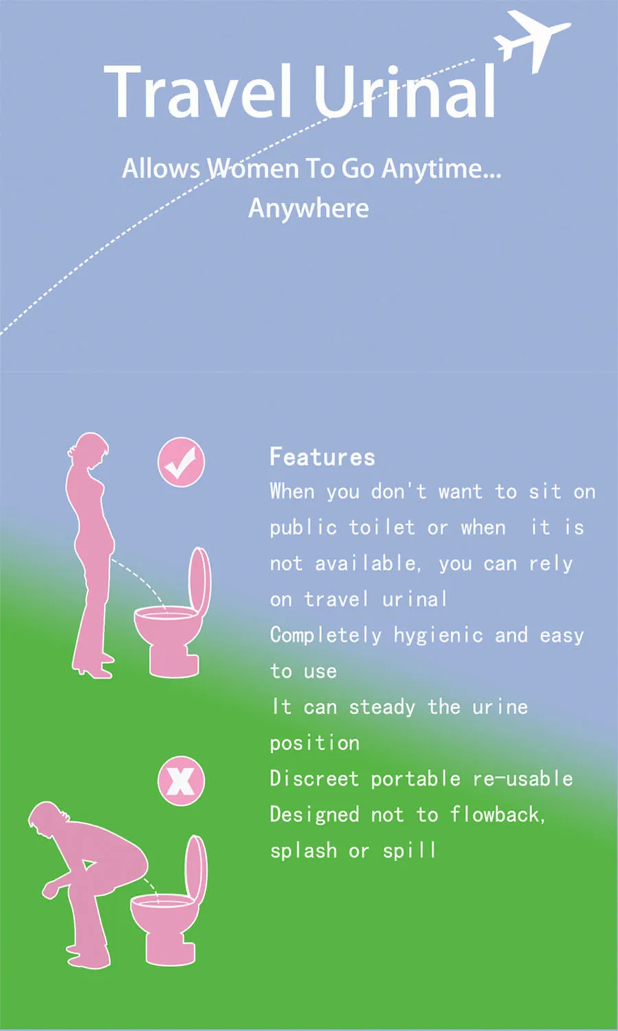Clean Safe Urinal Device Cheapest Outdoor Camping Urinal Device Toilet Woman Man Portable Silicone Urinal Device