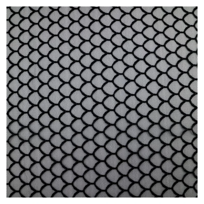 High Quality French Voile Fish Scale Shape Polyester Stretch Lace Fabric 2024 For Wedding