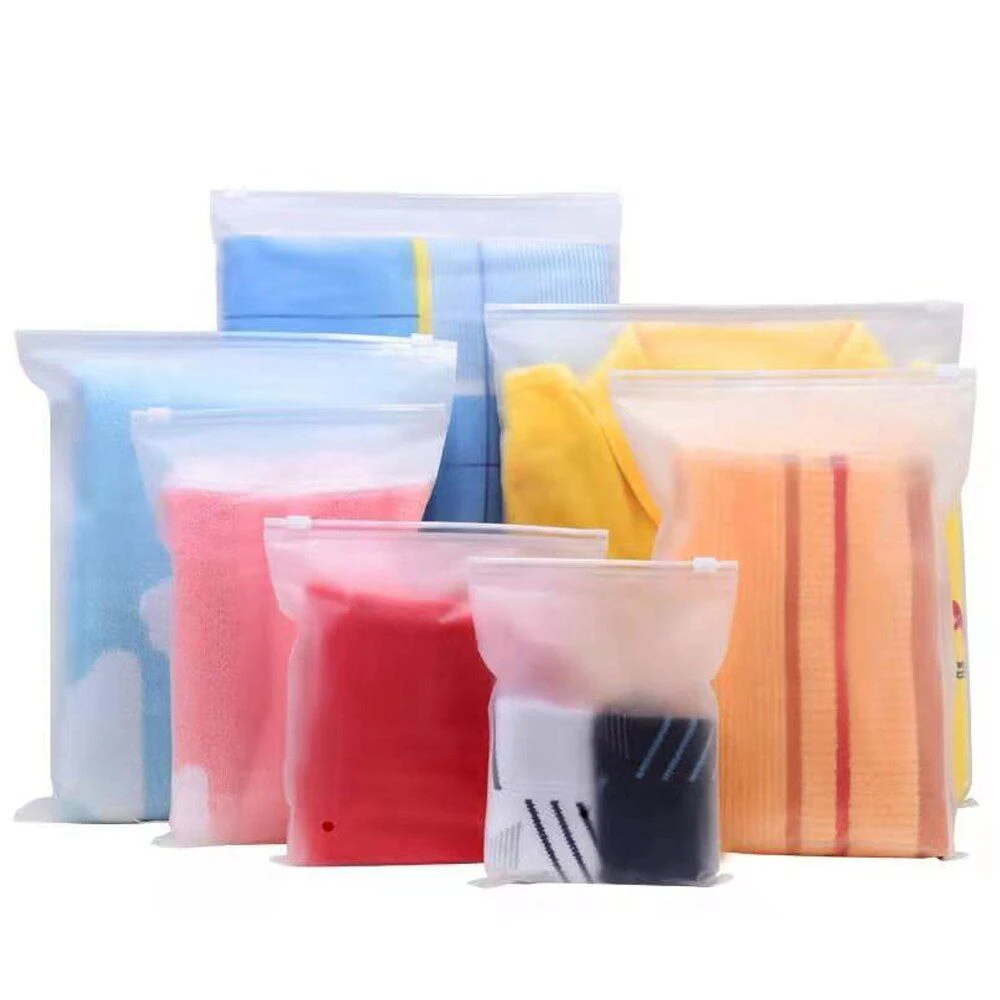 Wholesale Clear Zipper Bag Custom Frosted Plastic CPE Zipper Bags With Vent