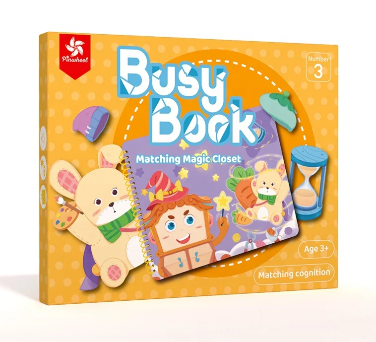 Pinwheel Toddler Single Busy Book Level 3 English-Chinese 1 Board Books 8Themes 2022 Hooks&Loop Single Busy Book For Kids
