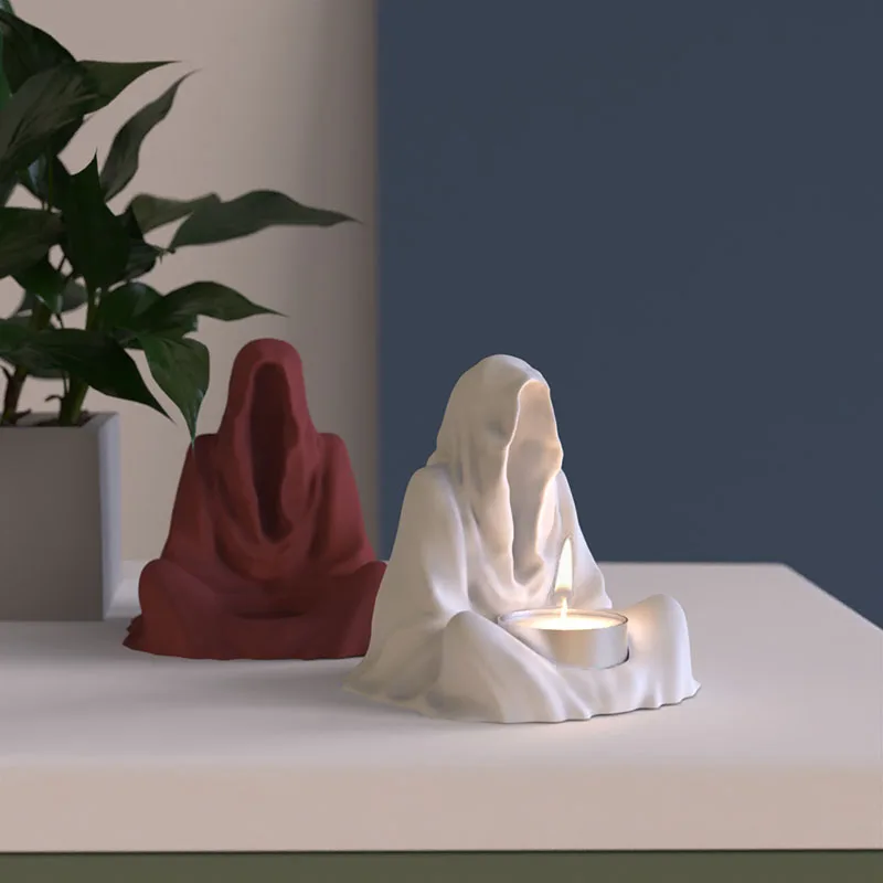 Z1381  Death Candlestick silicone mold concrete aromatherapy Candlestick mold gypsum Lord of the rings mold