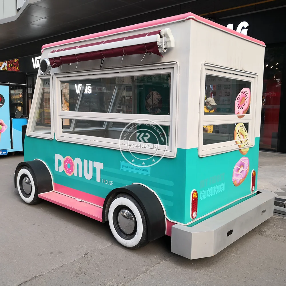 2024 US Standard Electric Food Truck  Cart Food Truck With BBQ Using Food Serving Kitchen Cart With 4 Wheels