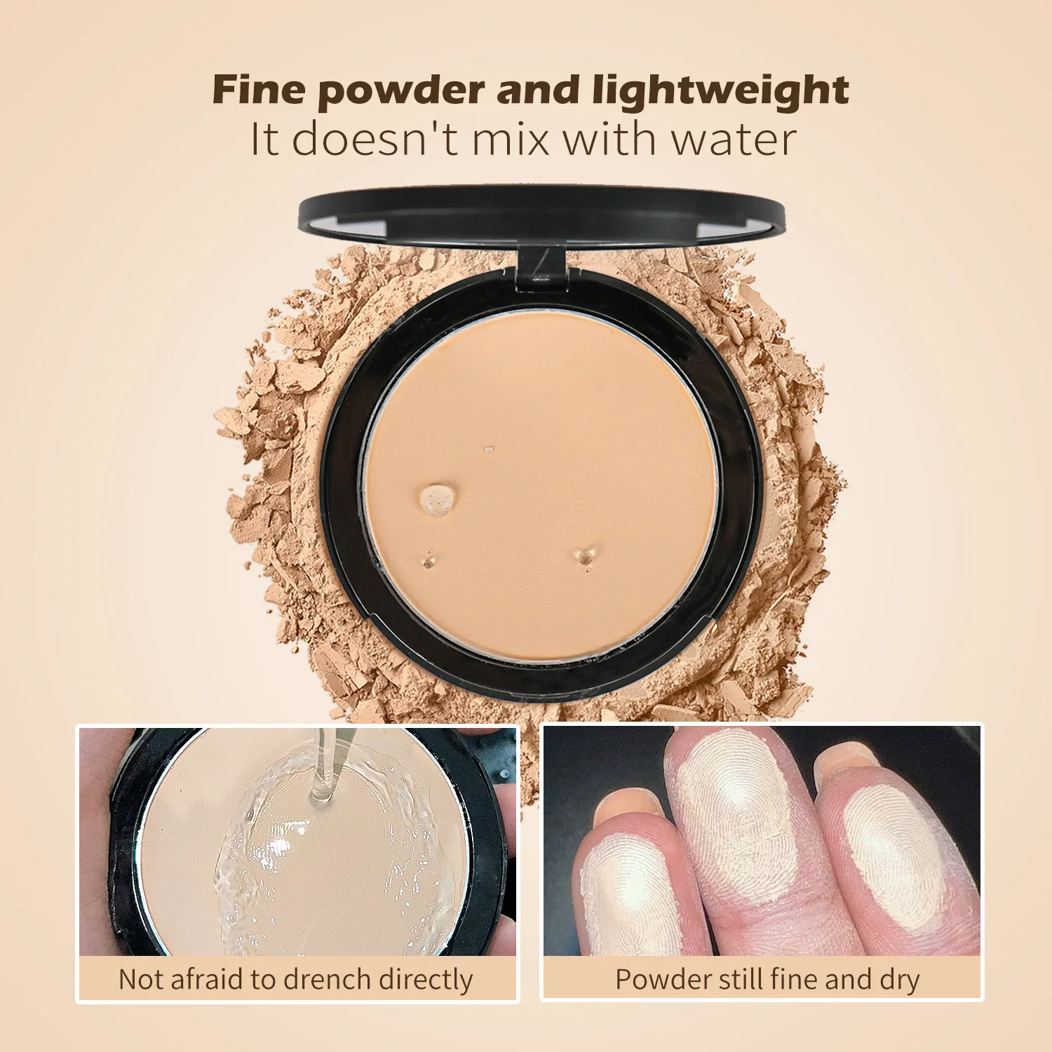 OEM Waterproof Compact Powder Foundation Makeup Foundation Long Lasting Full Coverage Matte Custom Press Powder