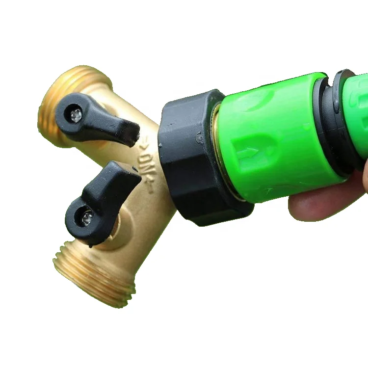 Water Hose Connector Coupler 3 way elbow pipe fittings Y-Shape Brass  2-Way Hose Fitting AIR/OIL/WATER/GAS hose connector