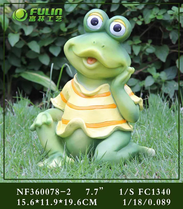 Creative Resin Frog and Turtle Outdoor Garden Statue Crafts Animal Statue Frog Figurine Yard Garden Lawn Decoration Sculpture