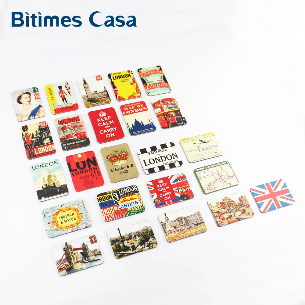 Wholesale Vintage World-famous City Tourist Souvenir Refrigerator Fridge Magnets For Paris New York London Home Decoration