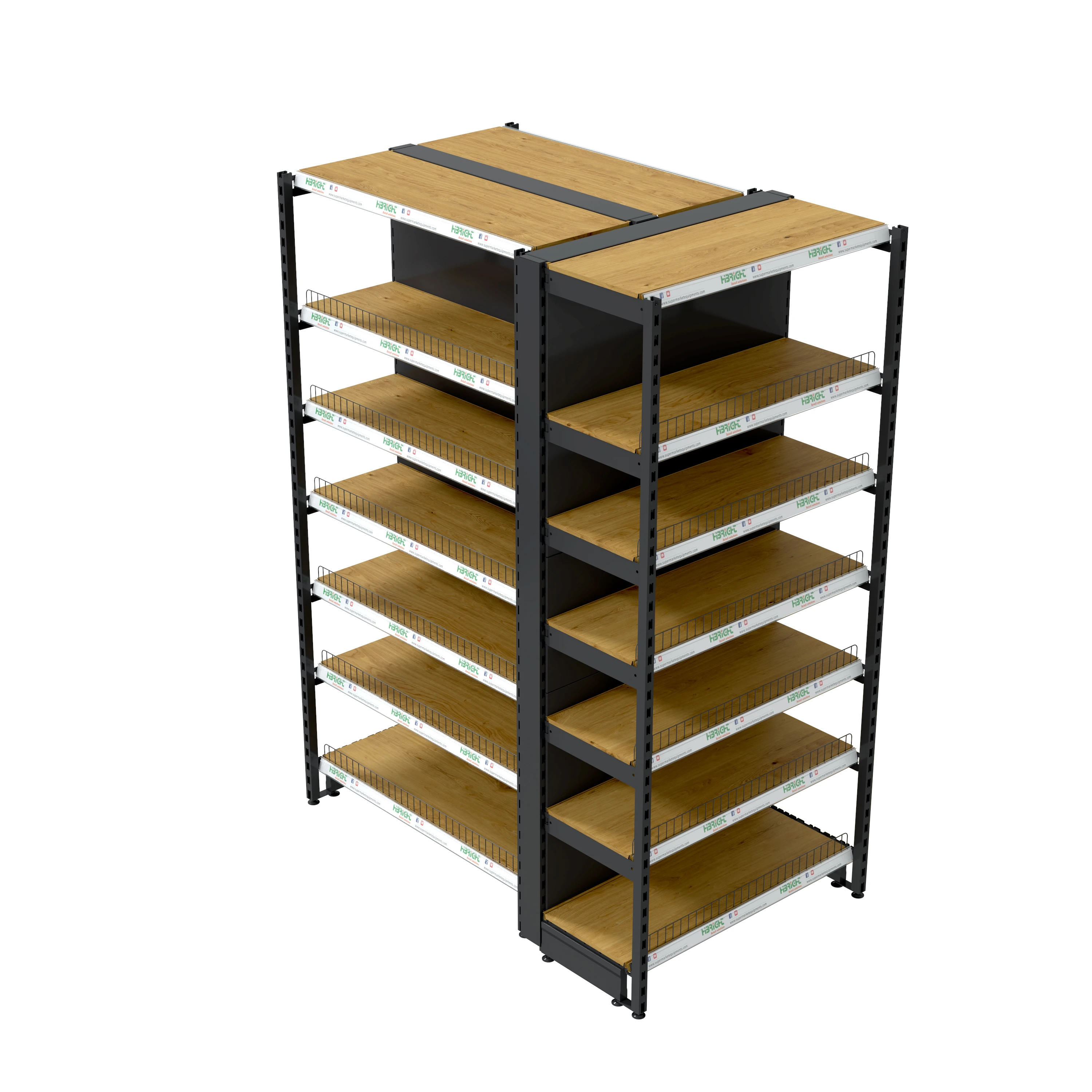 Boutique Store Gift Heavy Duty New Design Grocery Store Display Shelving With Wood Color Finish