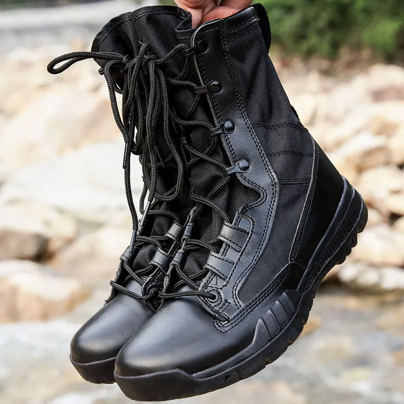 In Stock high top outdoor tactical hiking boots trekking shoes