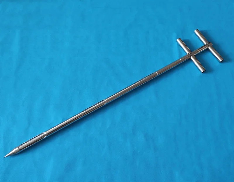0.5m to 2.0m Stainless Steel T handle double tube multi zone sampling spear probe Powder Sampler