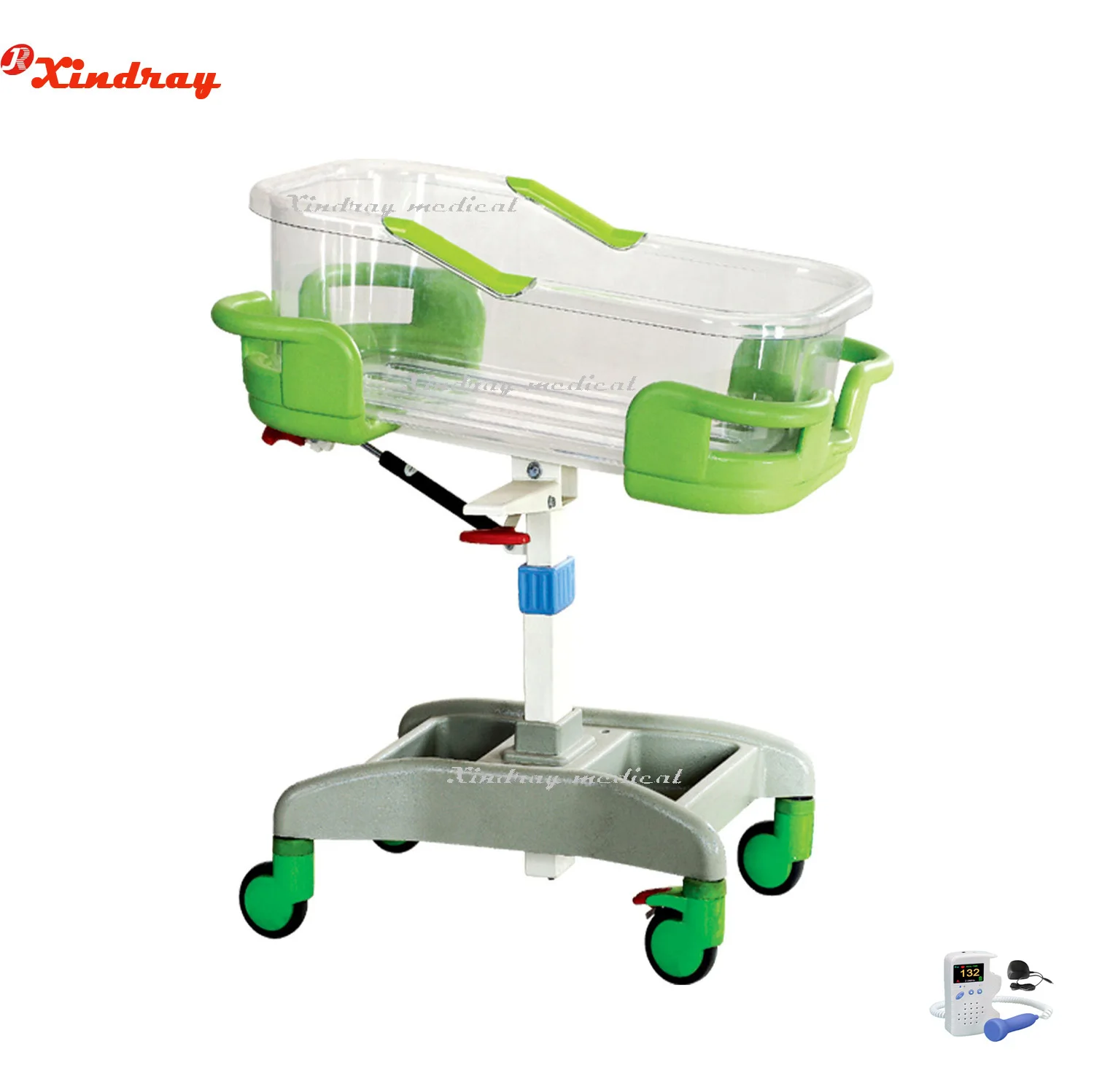 Assembled Hospital medical Stainless Steel neonate Hospital Newborn Baby Trolley