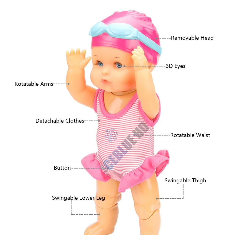 Electric Simulation Baby Swimming Doll Toy Educational Dolls&Accessories Bath Toy Doll