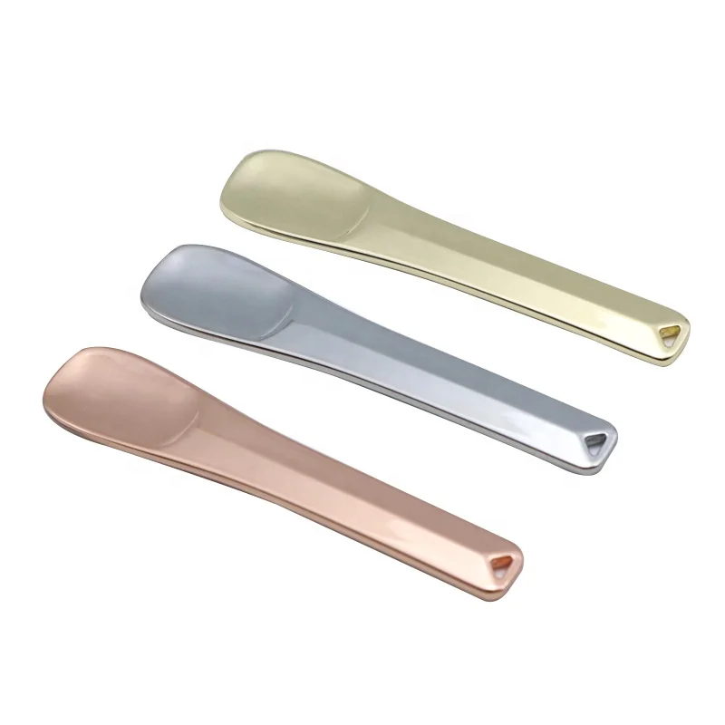
Facial Massage Tool Small Skincare Cream Spatula Spoon Metallic Cosmetic Spoon 