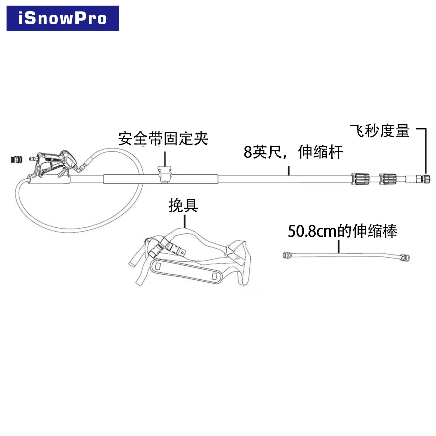 Extendable Hose Pressure Hydro Jet Washer Wand with Auto Watering Sprayer Nozzle for Garden Car wash