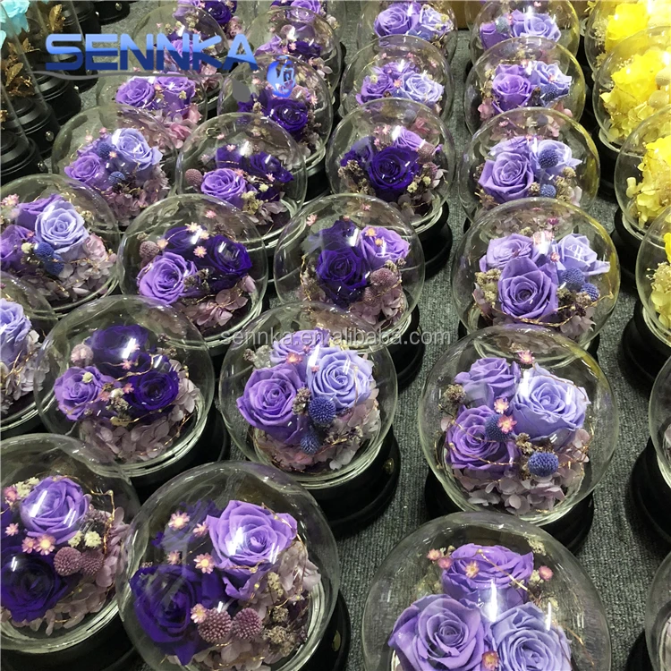 Luxury Shinning LED Preserved Rose Bluetooth MP3 Music Loudspeaker Box Eternal Rose Voice Box