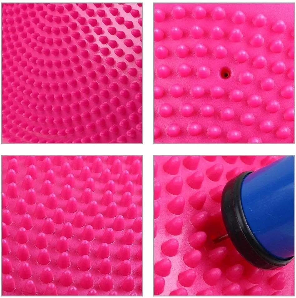 Fitness Stability Balance Disc Durable Universal Inflatable Yoga Wobble Massage Cushion Mat Inflating Pump with Needle Included