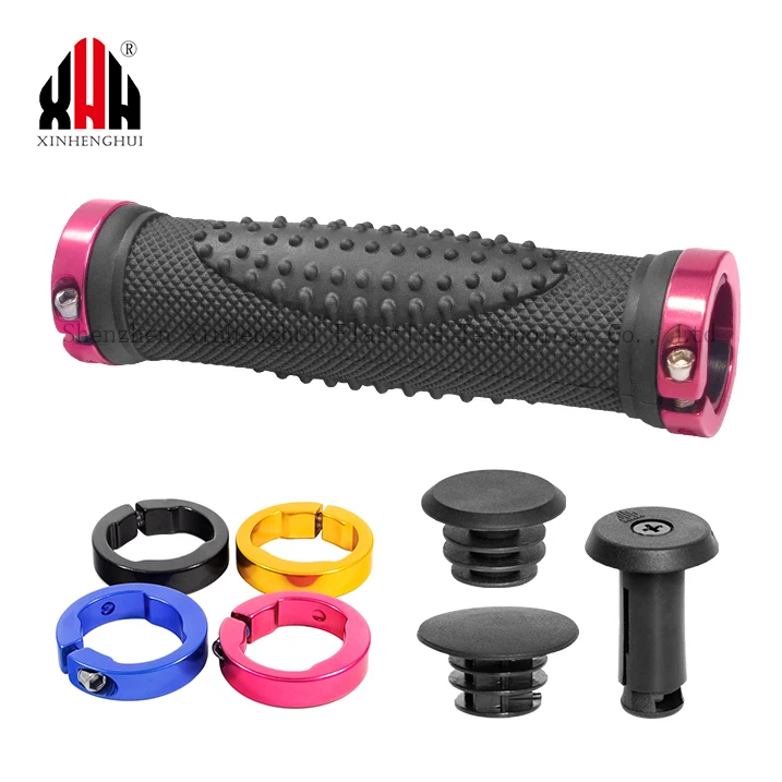 Wholesale custom bicycle accessories anti-skid rubber locking bicycle grips with aluminum alloy for mountain/city/bmx bike