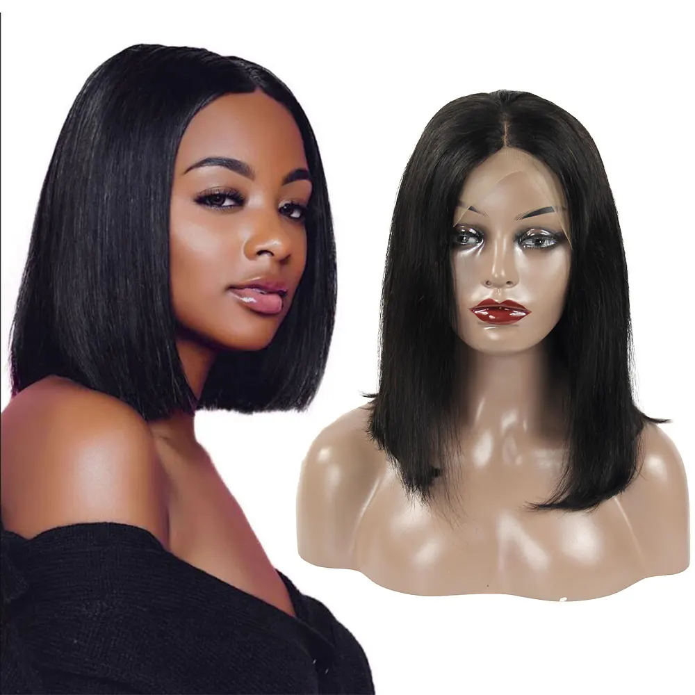 180% 210% 250% Thick end double drawn full frontal short headband brazilian lace frontal bone straight human hair wig vendors