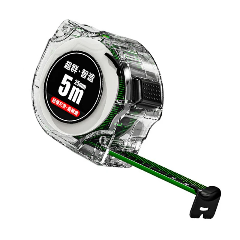 Thickened Film-coated Durable Measuring Tool Tape Single Sided Brake Fluorescent Automatic Tape Measure