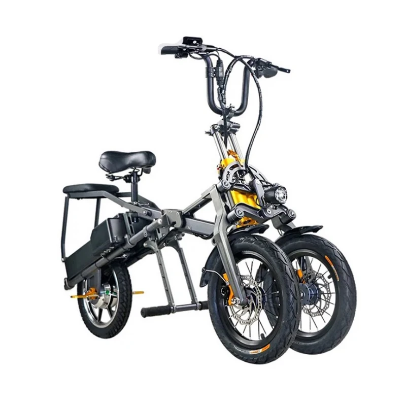 Factory direct delivery of fast folding lithium battery three-wheel electric bicycle scooter support one drop shipping