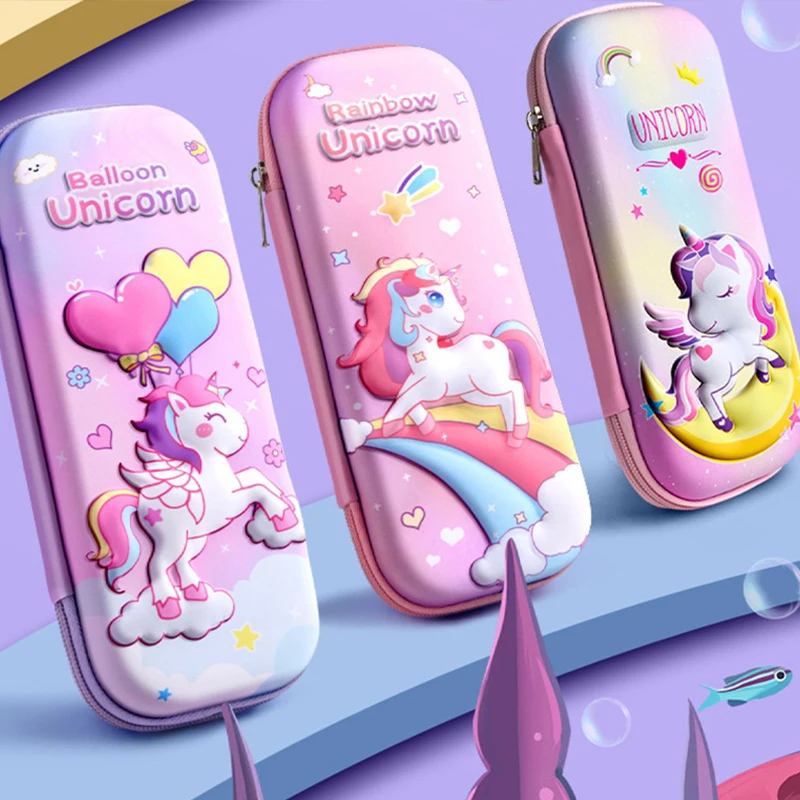 custom a cute pencil boxes for girls hardtop shell children sublimation trousse scolaire pencil case