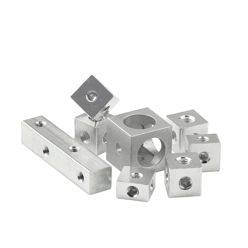 Customized Fixing Block Connection Nuts Acrylic Aluminum Alloy Connector Cube Hex Nut Six-Sided Square Cube Nut