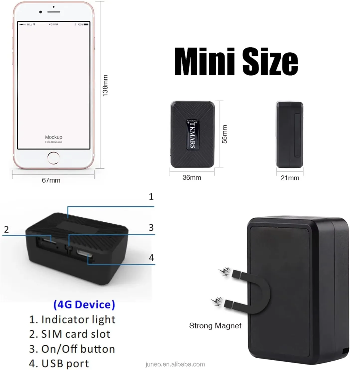 TKSTAR Мини Портативный 4GTK913 GPS трекер 1500 мАч мощный магнит устройство слежения за автомобилем бесплатное приложение с историей воспроизведения маршрута