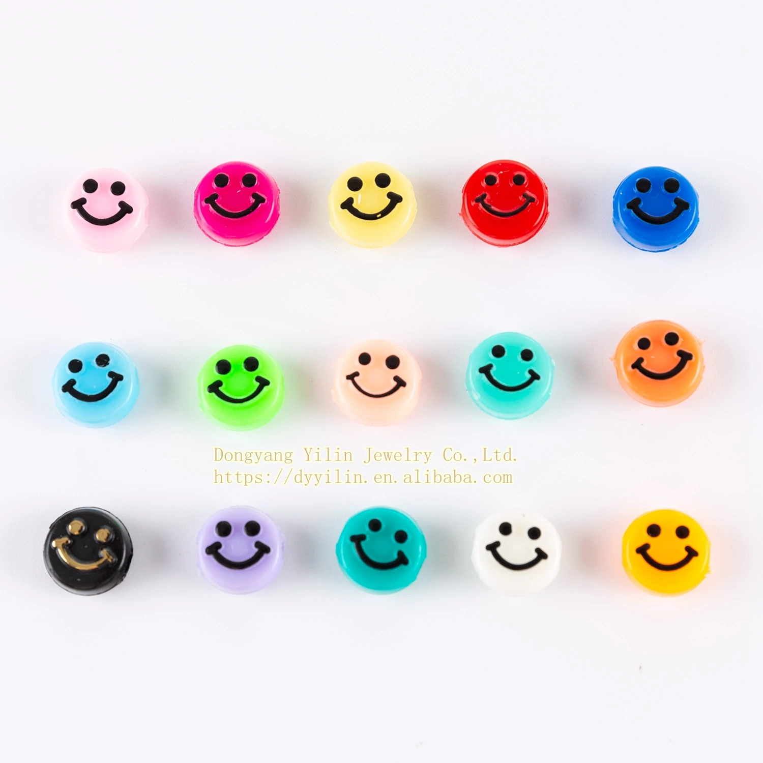 500g 10x6mm mix color smiley face beads acrylic beads necklace set for Bracelet making jewelry making beads 8837