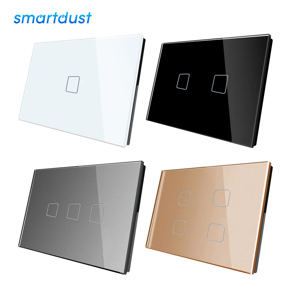 Smartdust US Single Live Line 1/2 3/4Gang Tuya APP Google Home Voice Zigbee And RF Remote Control Switch