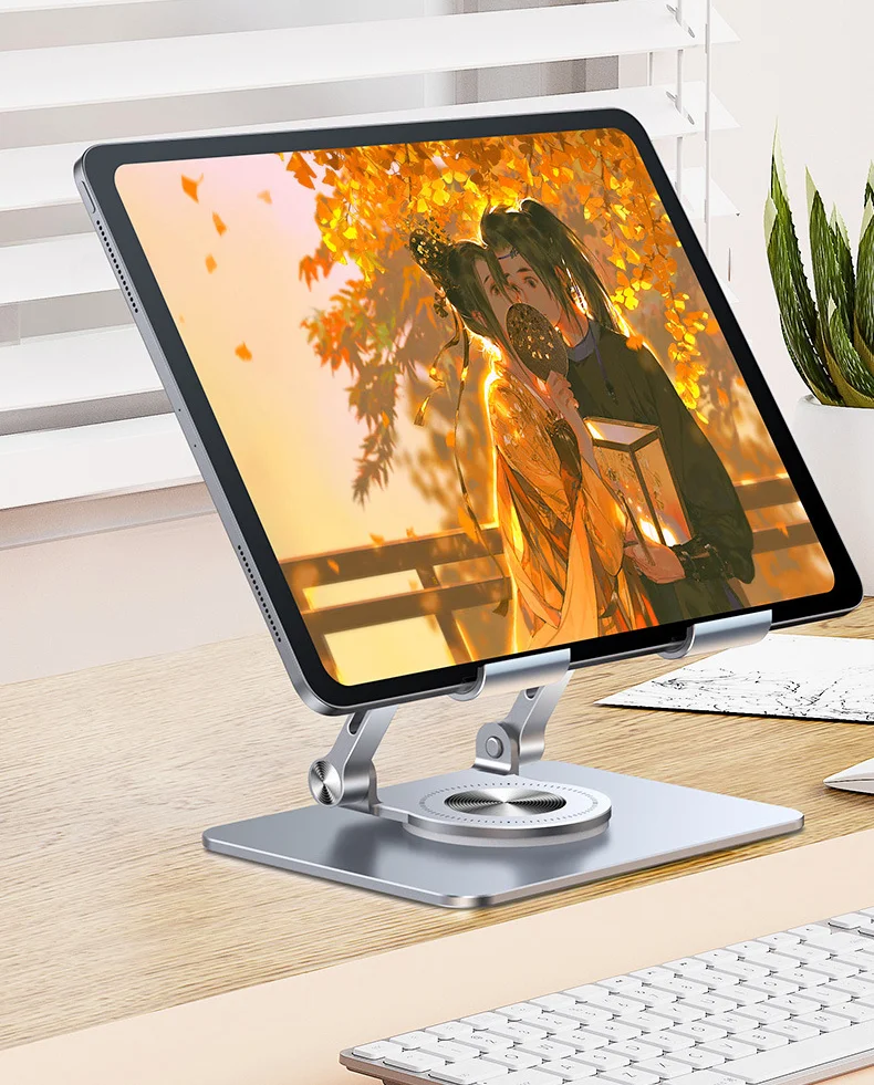 Promotional Gift Ventilated Laptop Ipad Riser 360 Rotating Compatible Desktop Metal Computer Stand Holder