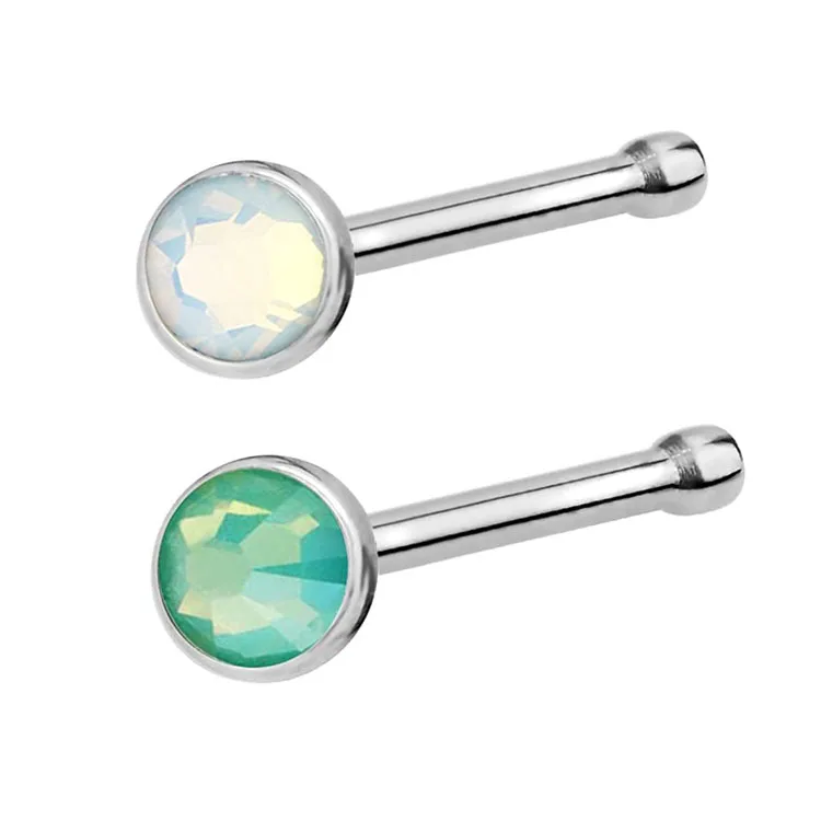 316L surgical stainless steel crystal zircon nose ring piercings bone nose stud body piercing jewelry sex nose ring