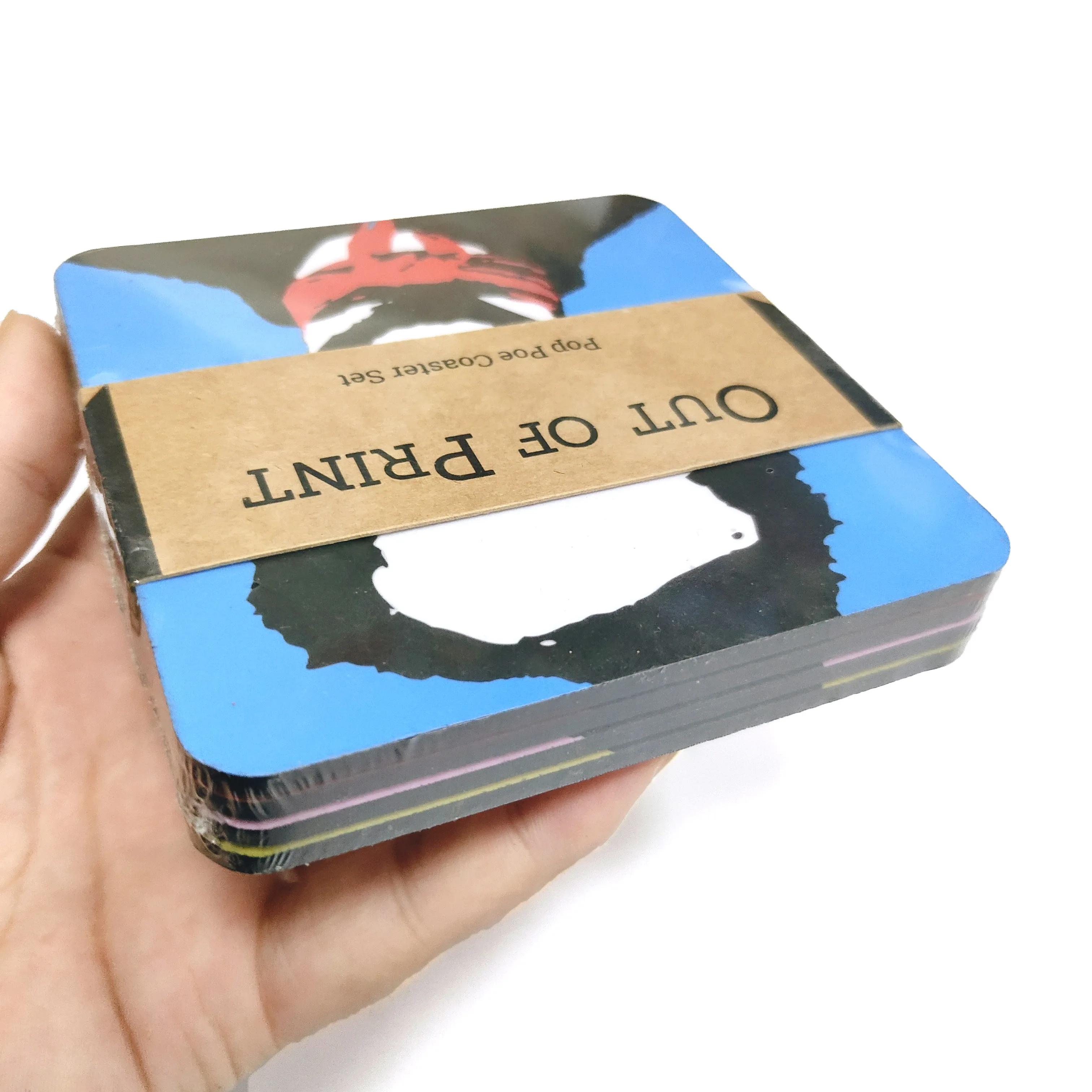 Customized Design Black Sublimation Blank Mdf Print Wood Set  Hardboard Cork Coaster Blank