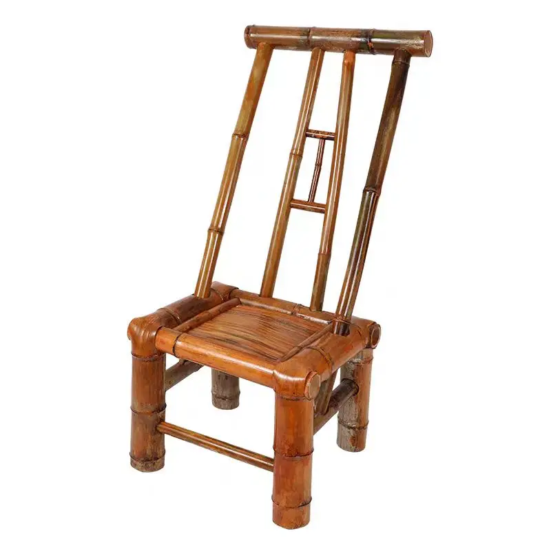 Bamboo rattan chair with back, suitable for indoor and outdoor, woven rattan chair