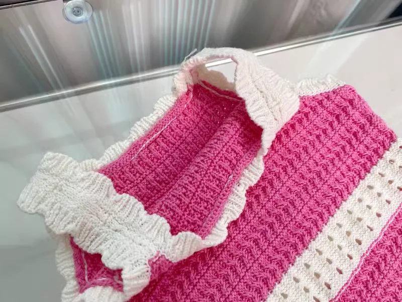 Knitwear Manufacturers Sleeveless Summer and Spring Factory Custom New Fashionable solid color kids girls Sweater crochet dress