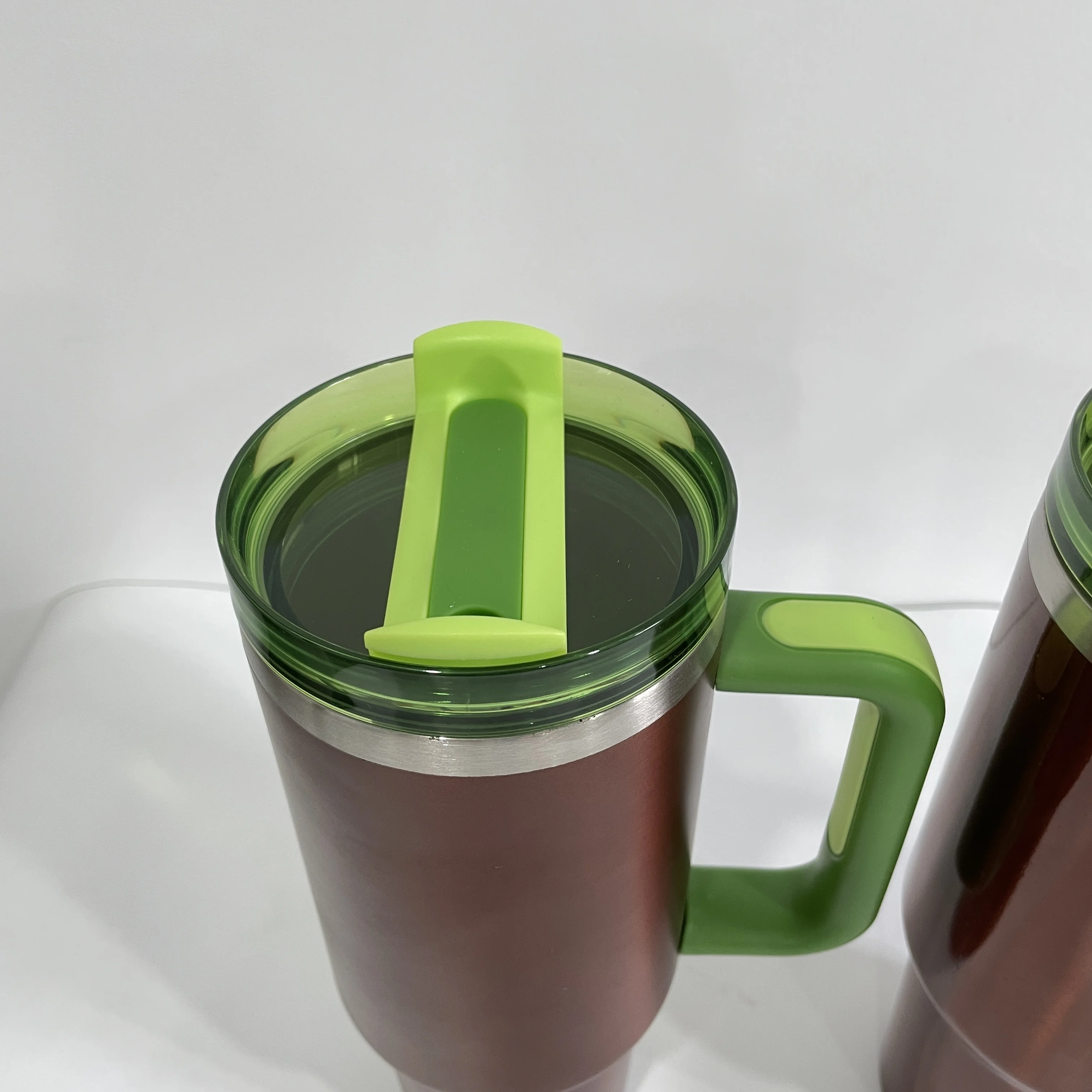 ready to ship thermos  with handle cup moonshine H2.0 40oz tumbler blank sublimation with green lid and handle