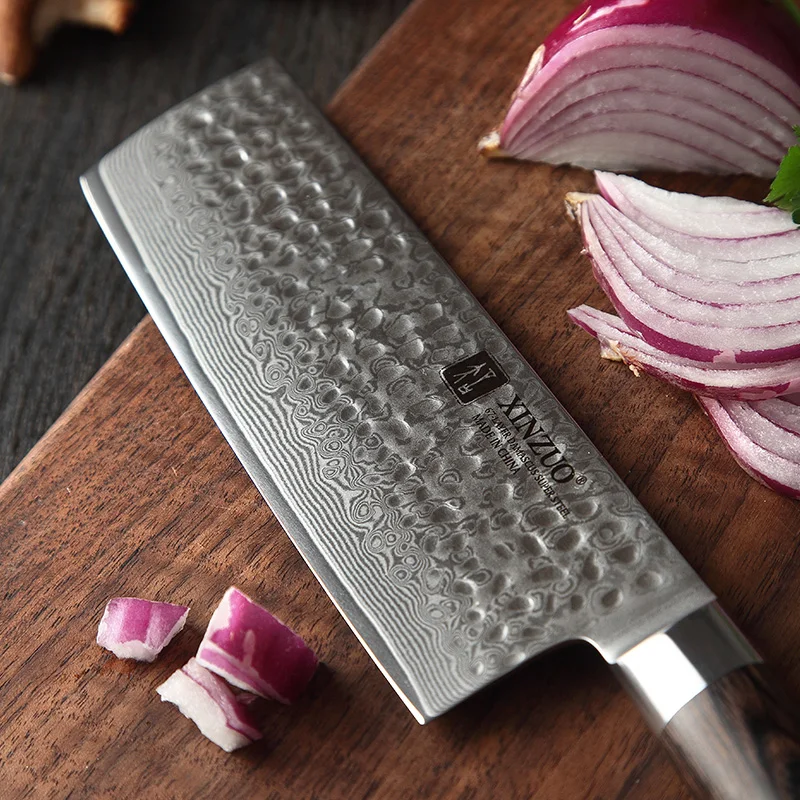 Handmade Japanese Style Nakiri Knife 67 Layers Damascus Stainless Steel Cooking Sharp Vegetable Knives With Pakka